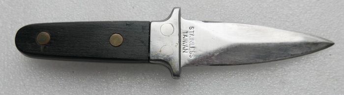 Vintage Stainless  Boot Dagger Knife Fixed Blade heavy Handle & Sheath