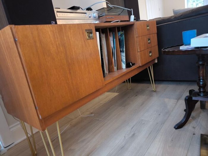 side board, record player unit