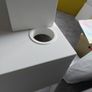 White single bedroom set. Desk / dressing table with chair,  bedside locker / mirrored cabinet. Image 8