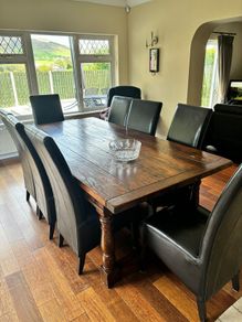 solid oak dining table