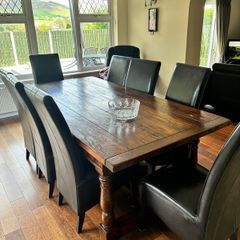 solid oak dining table