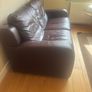 Leather Burgundy Couch Image 6