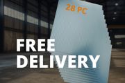 28 x Polycarbonate Twin Wall Sheets 60.5 x 121cm  UV Protected Panels for Greenhouse, Cold Frames &amp; Carports
