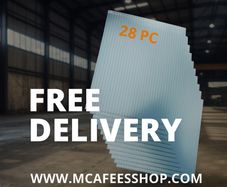 28 x Polycarbonate Twin Wall Sheets 60.5 x 121cm  UV Protected Panels for Greenhouse, Cold Frames & Carports