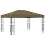 Gazebo with String Lights 3x4 m Taupe Fabric Image 2