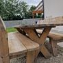 Outdoor Rustic Table with 2 benches Image 2