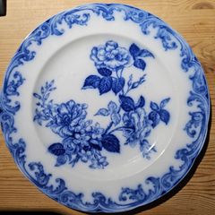 Rare Antique C1887 Wedgwood Flow Blue "Rose and Jessamine" Plate