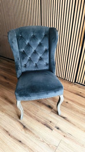 Grey wing back chairs
