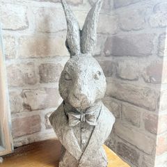 New bespoke 37cm rustic bust style hare with formal dress detail