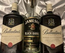Drumshanbo Gunpowder Irish Gin Jameson black barrel whisky Ballantines Teeling whiskey empty Bottle