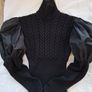 Max Mara turtleneck Sweater with taffeta puff sleeves Image 2