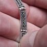 Hellas Greek Key Sterling Silver Marcasite Necklace Image 6