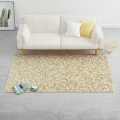 Rug Wool Felt Pebble 140x200 cm Beige/Grey/Brown/Chocolate