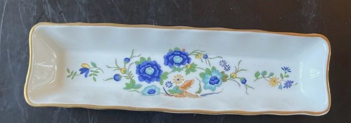 1950s Aynsley China ... Marlina Pencil or mint dish blue flower design made in England