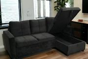 Sofa bed chaiselongue with storage