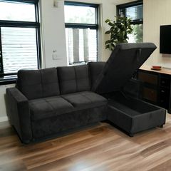 Sofa bed chaiselongue with storage