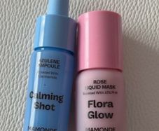 Mamonde Azulene Ampoule calming shot 10ml & Rose liquid mask flora glow 15ml