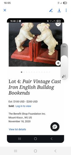 Vintage Cast Iron Bulldog Bookends