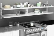 2 Tier Floating Wall Shelves 2 pcs Stainless Steel 240x30 cm