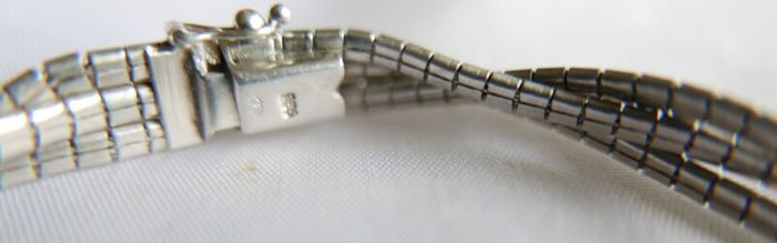 Vintage Bracelet Sterling Silver 925- stamped, clasp with safety catch, probably from the 70s, length 7,5" - 14,42g