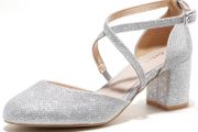 Brand New Women's High Heels Elegant Cross-Strap Pumps Closed Toe - Mid Block Heel