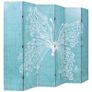 Folding Room Divider 228x170 cm Butterfly Blue Image 3