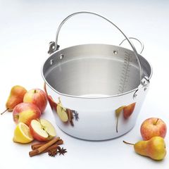 Jam Pan, Home Made Maslin/Jam Pan for Induction Hob with Recipe in Gift Box, Stainless Steel, 9 litres, Silver