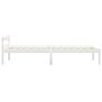 Bed Frame White Solid Pine Wood 90x200 cm Image 5