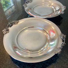 Pair of hallmarked silver serving plates