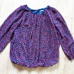 Navy Blouse with hearts  Size 8-12