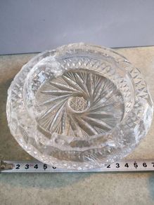 Vintage Haevy Bohmien Crystal Ashtray.
