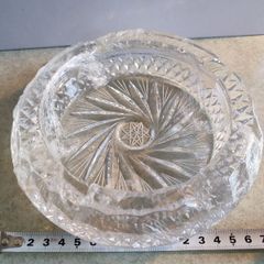 Vintage Haevy Bohmien Crystal Ashtray.