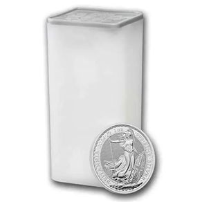 2026 Great Britain Tube of 25 - Britannia 1 oz Silver Bullion Coin