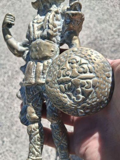 3 x Mid Century 10 inch Solid Brass Viking Warriors(6.9 kgs)