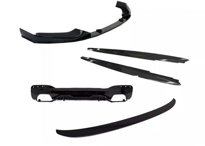 For Bmw G30 G31 5 Series Full Body Kit Gloss Black Front Lip Diffuser Spoiler M Sport 2017- 2021