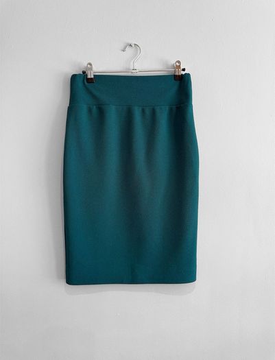 Pre Owned Emery Rose Teal Textured Pencil Skirt