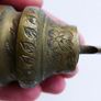 Vintage Brass Bell Etched Ornate Leaf Feather Image 3