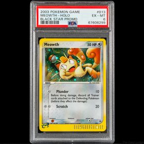 Meowth 013 PSA 6 EX-MT Graded Holo Nintendo Black Star Promos Pokemon Card