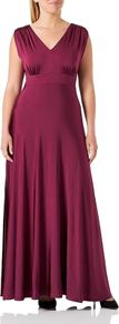 Women's long dress with V-neck and A-line from Comma, size M (EU 38).