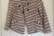 Zara Jacket -- Cream, Red and Navy - Size M