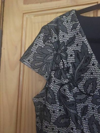 Joanna Hope black and ivory lace peplum dress (free post)
