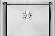 Topmount Kitchen Utility Sink, 55 x 45cm, Stainless Steel Kitchen Sink Drop in, Single Bowl Outdoor Campervan Composite Sink with Drain Fittings, Soap Disp. Hole, Silver