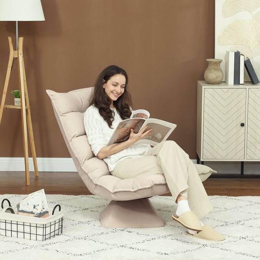 Relax chair Adjustable backrest 360 swivel linen cover be