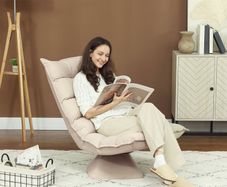 Relax chair Adjustable backrest 360 swivel linen cover be