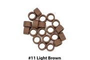 Micro Rings With Screw For Hair Extension I Tip Beads - 4.5mm - Light Brown #11