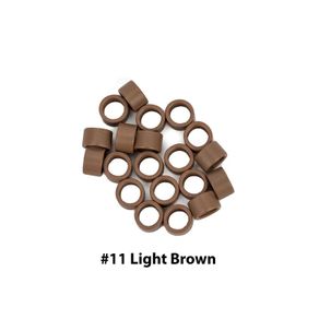 Micro Rings With Screw For Hair Extension I Tip Beads - 4.5mm - Light Brown #11