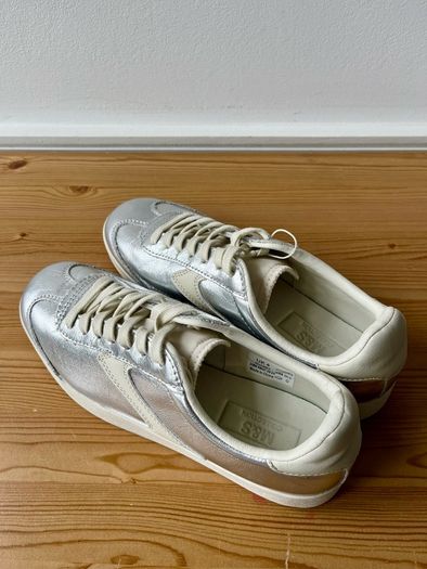 M&S silver leather sneakers size 4