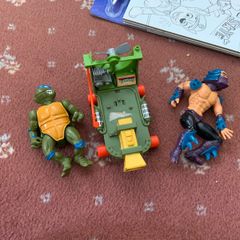 Vintage Teenage Mutant Ninja Turtles Bundle - Shredder, Leonardo & Skateboard (1989/1990)