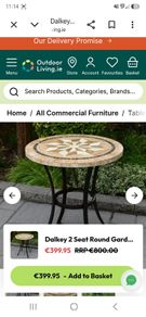 Marble Top Garden Bistro Table