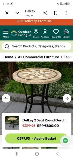Marble Top Garden Bistro Table